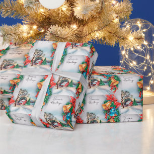 Landwirtschaftliches Retro-Weihnachten im ländlich Geschenkpapier