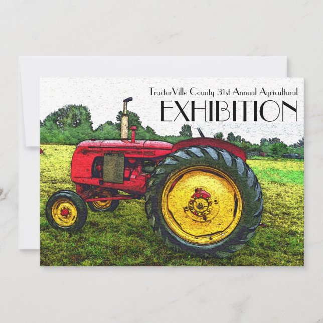 Landwirtschaftsausstellung, Traktor-Zug, Einladung (Vorderseite)