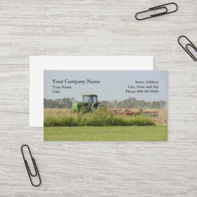 Landwirtschaftskarte Visitenkarte (Vorderseite/Rückseite Beispiel)