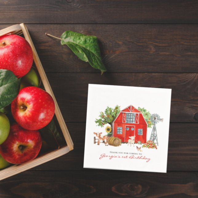 Landwirtschaftsthema | Birthday Party Serviette (Von Creator hochgeladen)