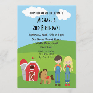 Landwirtschaftsthema Geburtstagspartei Einladung