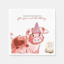 Landwirtschaftsthema | Pig Birthday Party Napkins Serviette