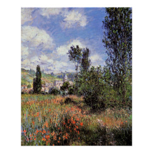 Lane auf dem Mohnfeld von Claude Monet Poster