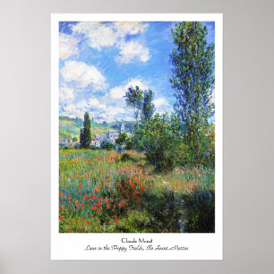 Lane in Poppy Fields Saint-Martin Claude Monet Poster