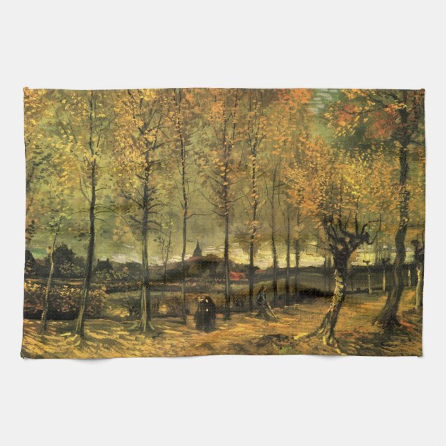 Lane mit Poplars von Vincent van Gogh Geschirrtuch (Horizontal)