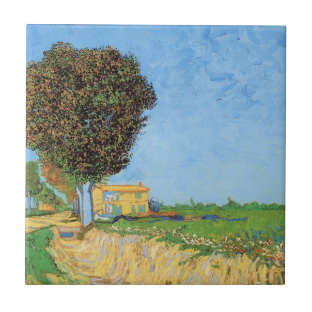 Lane Near Arles von Vincent van Gogh Fliese (Vorderseite)