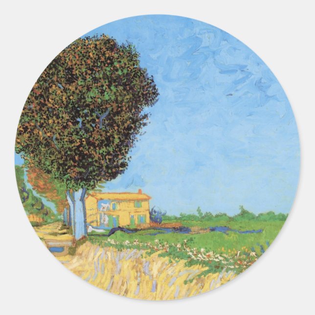 Lane Near Arles von Vincent van Gogh Runder Aufkleber (Vorderseite)
