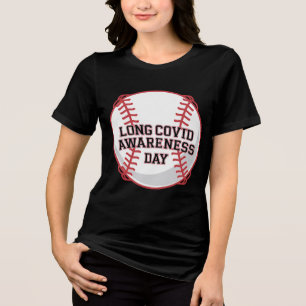 Lang COVID Awareness Day Baseball Design Tri-Blend Shirt