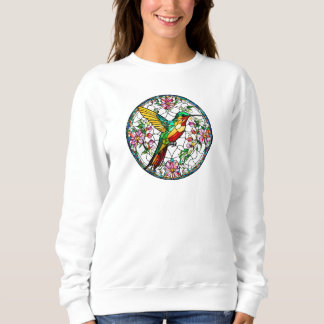 Lang geschliffenes Sweatshirt, gestanzt aus Glas,  Sweatshirt