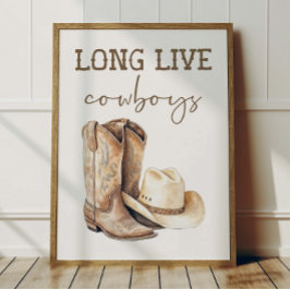 Lang lebe Cowboys Poster Kids Western-Zimmerdekora