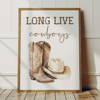 Lang lebe Cowboys Poster Kids Western-Zimmerdekora