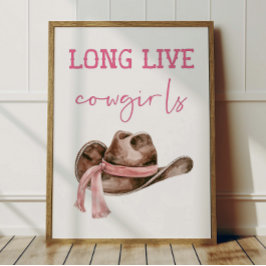 Lang lebe Cowgirls Poster Kids Western-Zimmerdekor