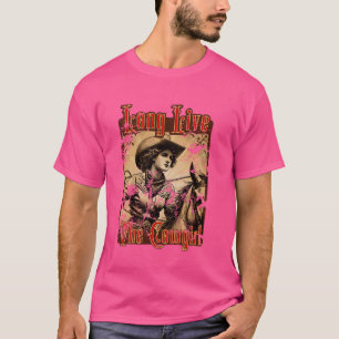 Lang lebe das Cowgirl Niedliche Western Frau Power T-Shirt
