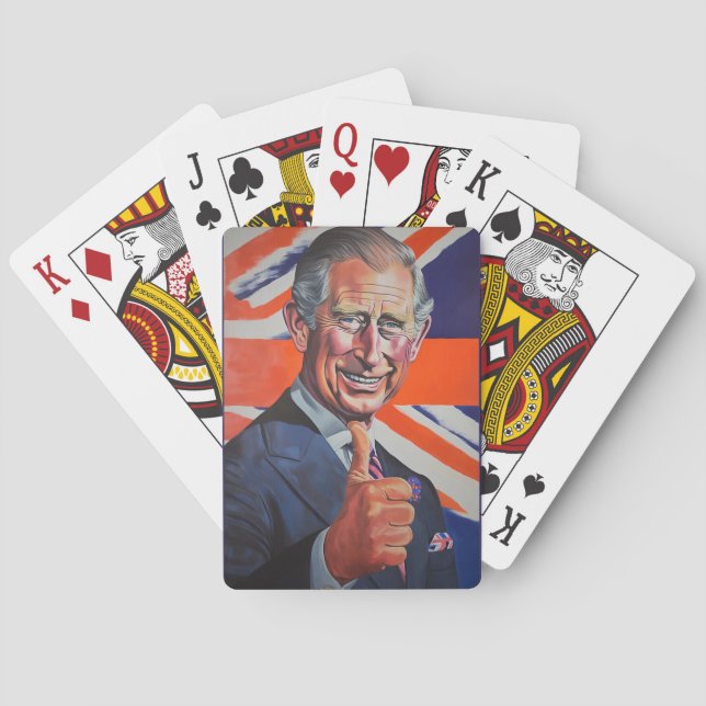 Lang lebe der König-Krönung Mai 06 AI Generated Spielkarten (Rückseite)