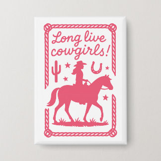 Lang lebe die Junggesellinnenabschied-Cowgirl Pink Button