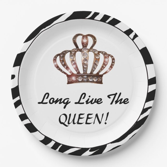 "Lang lebe die QUEEN!" Pappteller (Vorderseite)