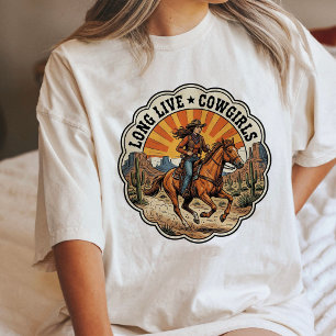 Lang lebe die Western-Cowgirls-Reiterin Sonnenunte Tri-Blend Shirt