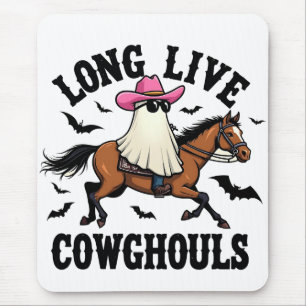 Lang lebe Ghouls Spooky Halloween Ghost Cowboy Mousepad