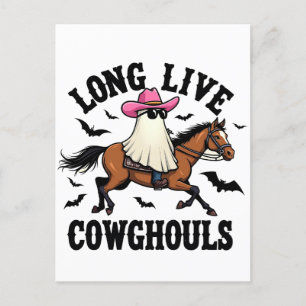Lang lebe Ghouls Spooky Halloween Ghost Cowboy Postkarte
