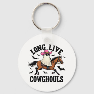 Lang lebe Ghouls Spooky Halloween Ghost Cowboy Schlüsselanhänger