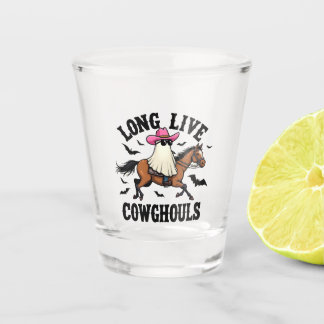 Lang lebe Ghouls Spooky Halloween Ghost Cowboy Schnapsglas