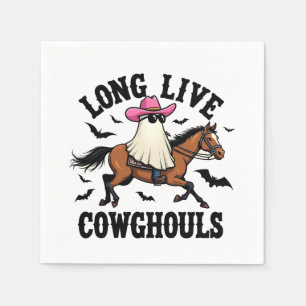 Lang lebe Ghouls Spooky Halloween Ghost Cowboy Serviette