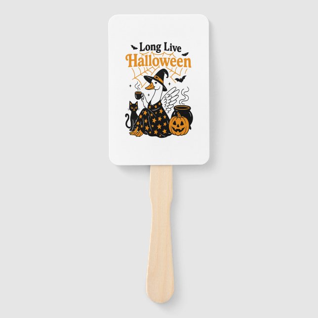 Lang lebe Halloween-Gans-Hexe Fächer (Vorderseite)