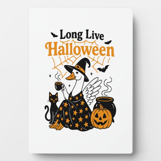 Lang lebe Halloween-Gans-Hexe Fotoplatte (Vorderseite)