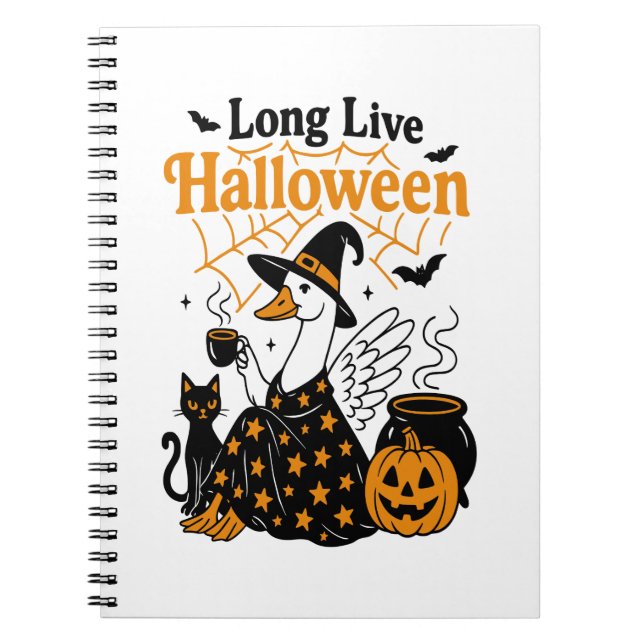 Lang lebe Halloween-Gans-Hexe Notizblock (Vorderseite)