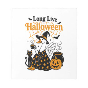 Lang lebe Halloween-Gans-Hexe Notizblock