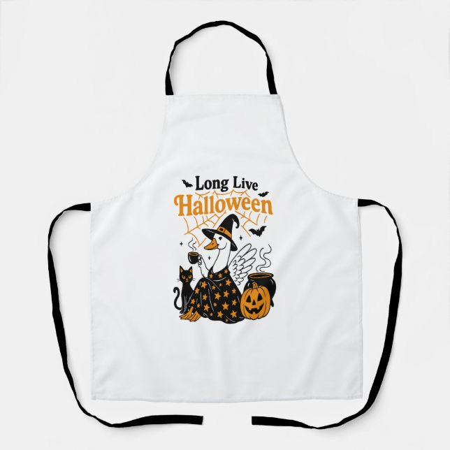 Lang lebe Halloween-Gans-Hexe Schürze (Vorderseite)