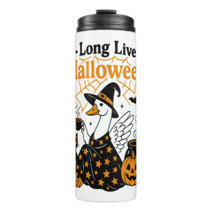 Lang lebe Halloween-Gans-Hexe Thermosbecher