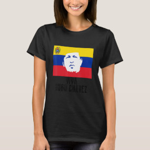 Lang lebe Hugo Chávez Gesicht auf der Flagge T-Shirt
