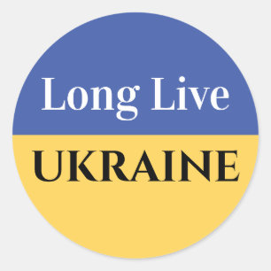 Lang leben UKRAINE, Ihre Botschaft klassisch runde Runder Aufkleber