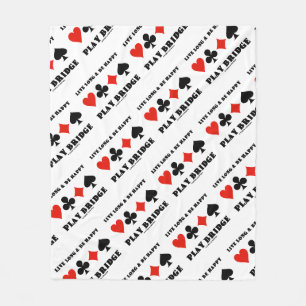 Lang leben und glücklich spielen Bridge vier Card  Fleecedecke