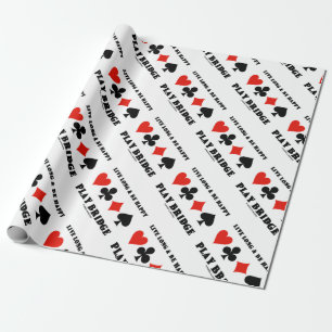 Lang leben und glücklich spielen Bridge vier Card  Geschenkpapier
