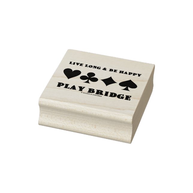 Lang leben und glücklich spielen Bridge vier Card  Gummistempel (Stempel)