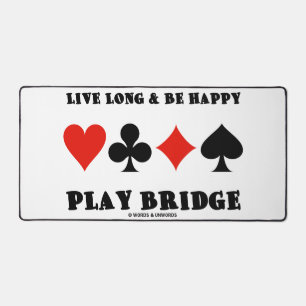 Lang leben und glücklich spielen Bridge vier Card  Schreibtischunterlage
