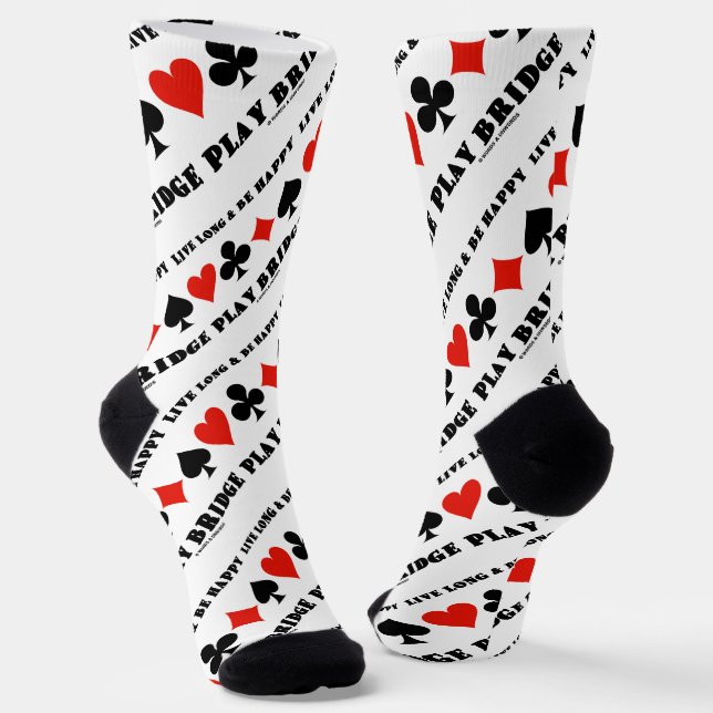 Lang leben und glücklich spielen Bridge vier Card  Socken (Gewinkelt)