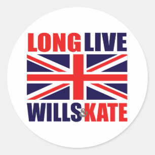 Lang leben Wills & Kate Runder Aufkleber