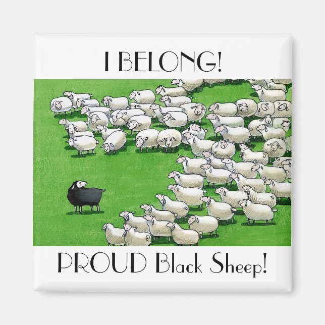 Lang verlor Lamm: Stolzes schwarzes Schafmagnet Magnet (Vorne)