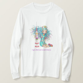 Langarm Ich gebe Spritzen und zweite Chancen. Kran T-Shirt
