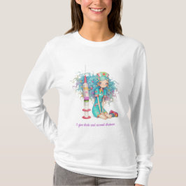 Langarm Ich gebe Spritzen und zweite Chancen. Kran T-Shirt