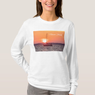 Langarm-T-Shirt Segelboot Sonnenaufgang T-Shirt