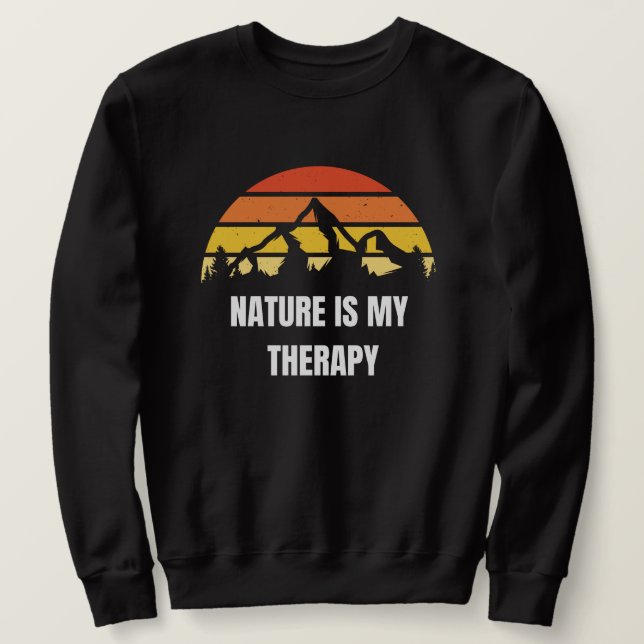 Langärmelige T-Shirts Nature is my therapy (Design vorne)