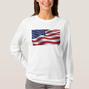 Langärmeliger T - Shirt aus amerikanischer Fahne