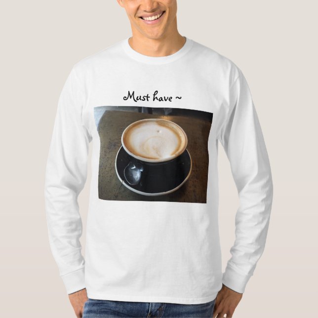 Langärmeliges Shirt mit Kaffee von Tony Cimino (Vorderseite)