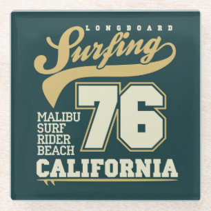 Langboard-Surfen  Kalifornien 76 Glasuntersetzer