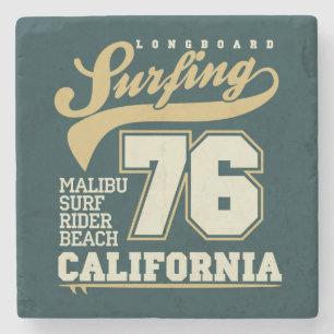 Langboard-Surfen  Kalifornien 76 Steinuntersetzer