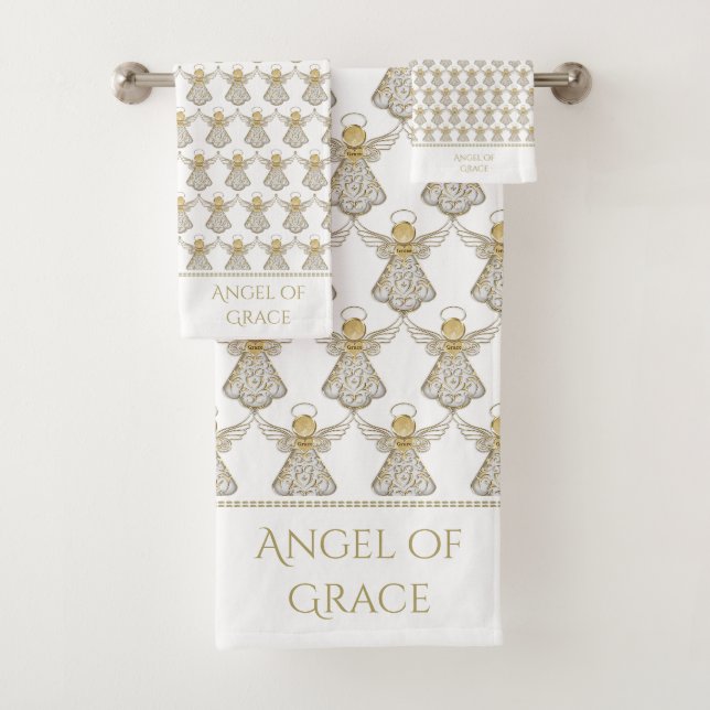 L'Ange de grâce de l'or de Noël/la Filigree blanch (En situation)
